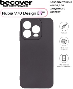 Чехол для смартфона BeCover for Nubia V70 Design Black (713562) - Фото 1