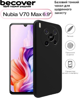 Чехол для смартфона BeCover for Nubia V70 Max Black (713564) - Фото 1