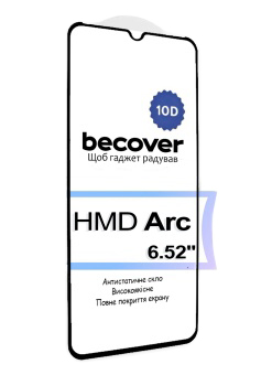 Защитное стекло для смартфона BeCover for HMD Arc 10D Black (713572) - Фото 1