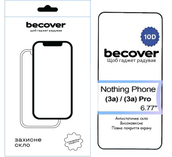 Защитное стекло для смартфона BeCover for Nothing Phone (3a) / (3a) Pro 10D Black (713577) - Фото 1