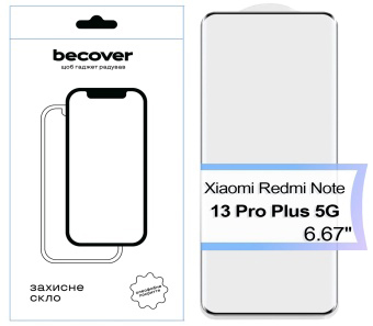 Защитное стекло для смартфона BeCover EDGE for Xiaomi Redmi Note 13 Pro Plus 5G Black (713579) - Фото 1