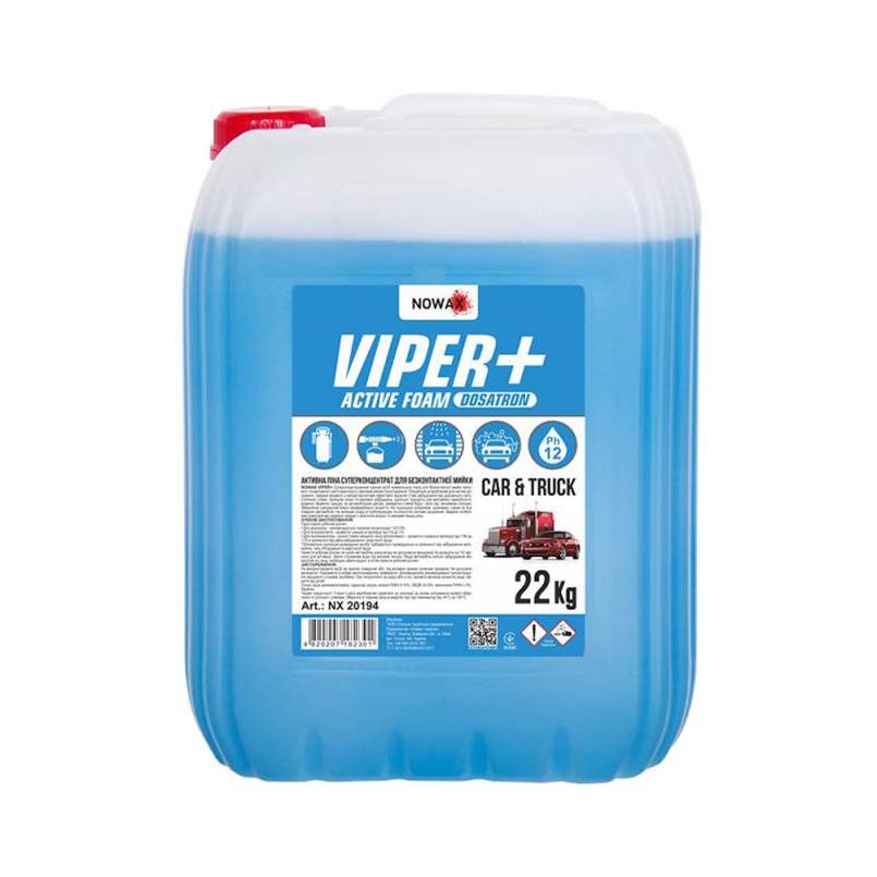 Піна для мийки авто NOWAX суперконцентрат для безконтактної мийки VIPER+ DOSATRON ACTIVE FOAM 22 кг (NX20194) - Фото 1
