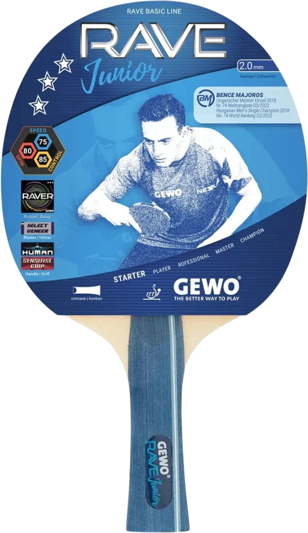 Ракетка для настільного тенісу Gewo Rave Junior FL (10939000011) - Фото 1