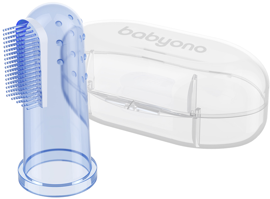 Зубная щетка мануальная детская BabyOno с массажем для десен Голубой (723/02) - Фото 1