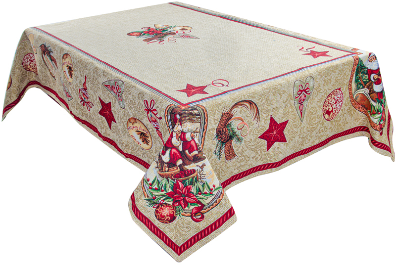 Скатертина прямокутна Lefard Santa claus 140х260 см (732-183) - Фото 1