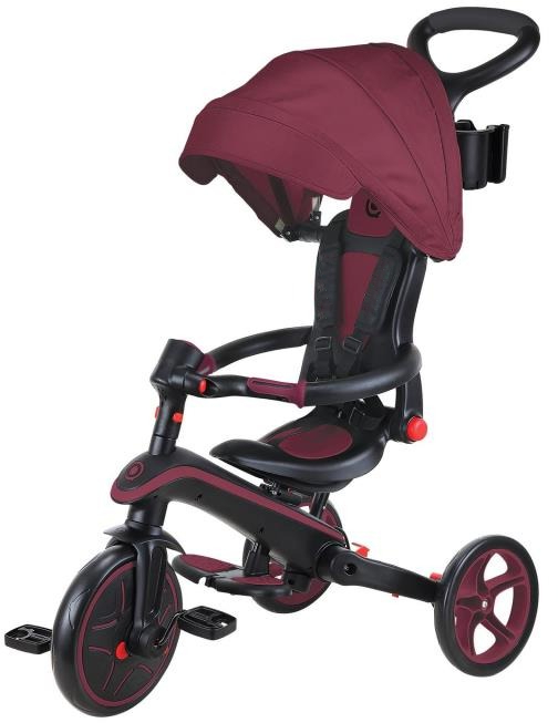 Триколісний велосипед Globber EXPLORER TRIKE FOLDABLE 4в1 Бордовий (732-202-2) - Фото 1