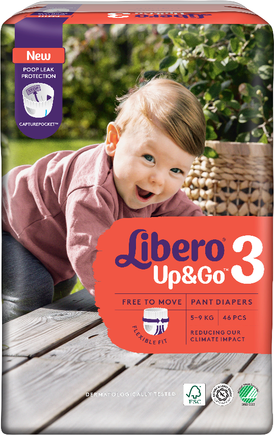 Одноразовые подгузники-трусики Libero Up&Go 5-9 кг Размер 3, 46 шт. (7322541742076) - Фото 1