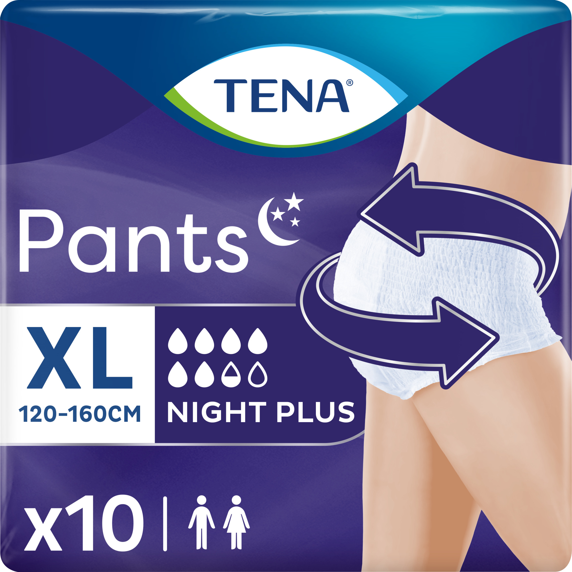 Одноразовые подгузники-трусики Tena Pants Plus Night XL 12 шт. (7322542133569) - Фото 1