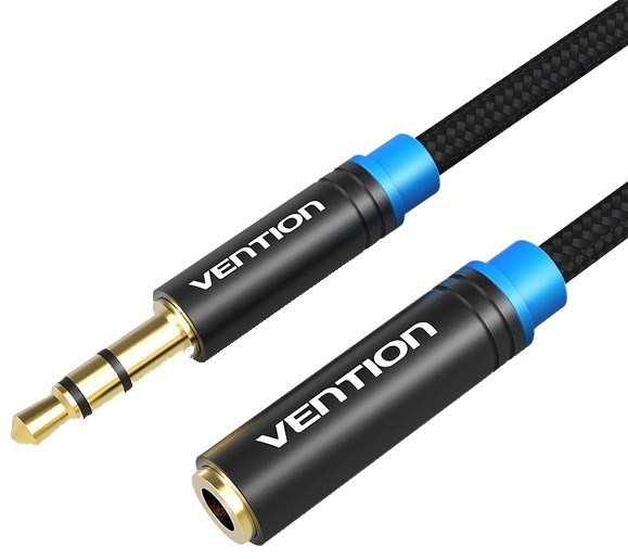 Кабель 3.5 мм - 3.5 мм Vention Audio 0.5 m Black (VAB-B06-B050-M) - Фото 1