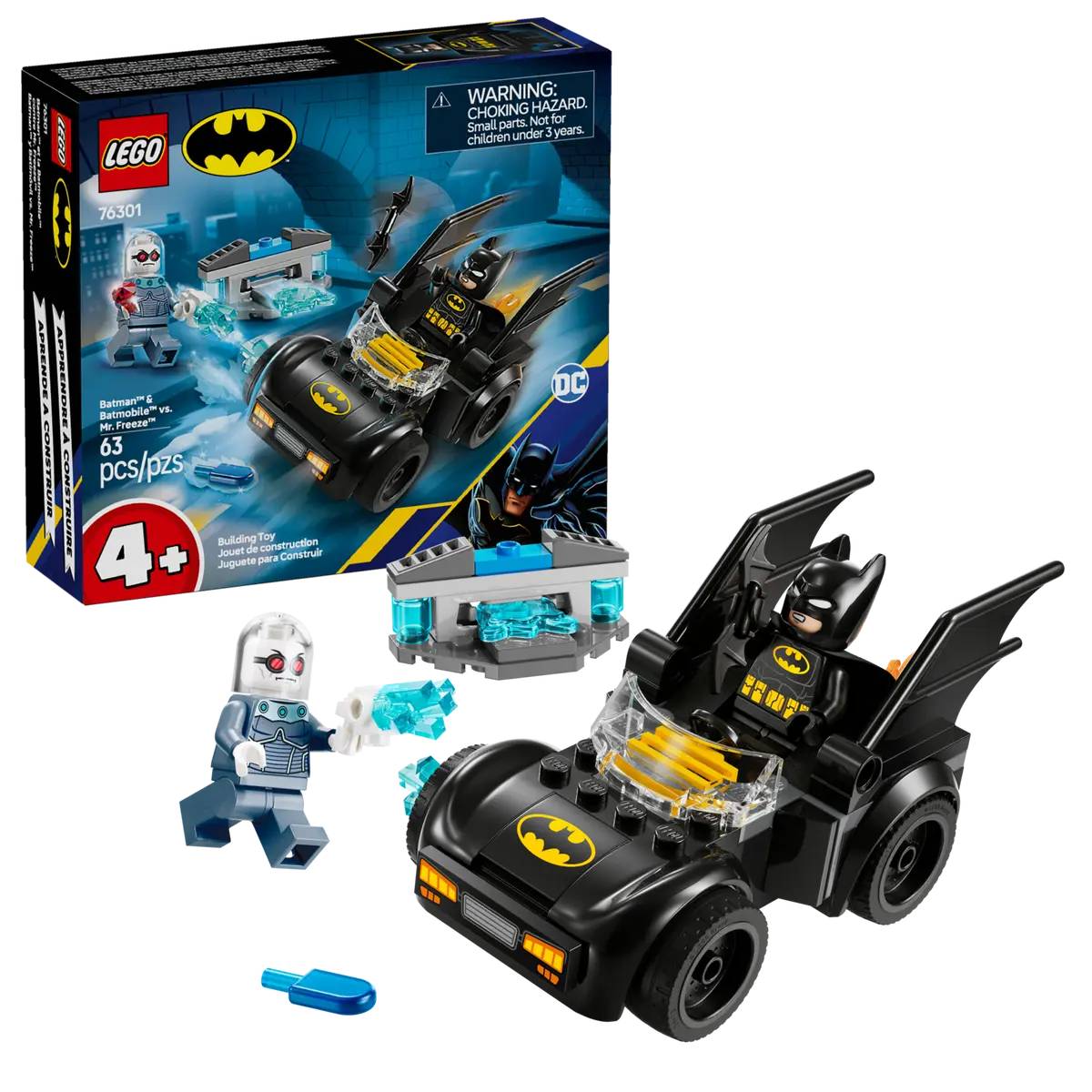 Конструктор LEGO DC Batman Бэтмен и Бэтмобиль против мистера Фриза (76301) - Фото 1