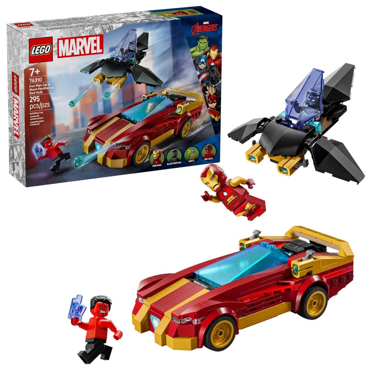 Конструктор LEGO Marvel Автомобиль Железного человека и Черная Пантера против Красного Халка (76310) - Фото 1