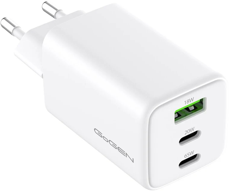 Сетевое зарядное устройство Gogen 2x USB-C PD 65W + 20W 1x USB-A 18W (GOGACHPDQ365W01)
