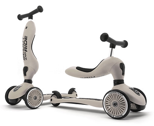 Трёхколёсный самокат Scoot&Ride Highwaykick-1 Светло-серый (SR-160629-ASH) - Фото 1