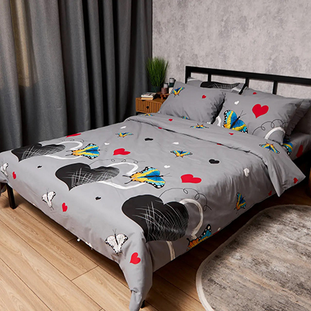 Пододеяльник полуторный Moon&Star Бязь Gold Люкс Butterfly Love 143 x 210 см (MS-870001010) - Фото 1
