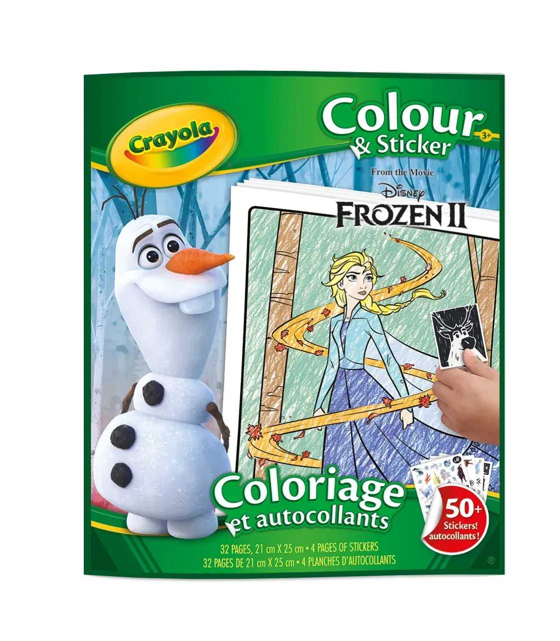 Раскраски классические Crayola Disney Frozen 32 стoр. 1 и 4 стор. наклеек (04-5864G) - Фото 1