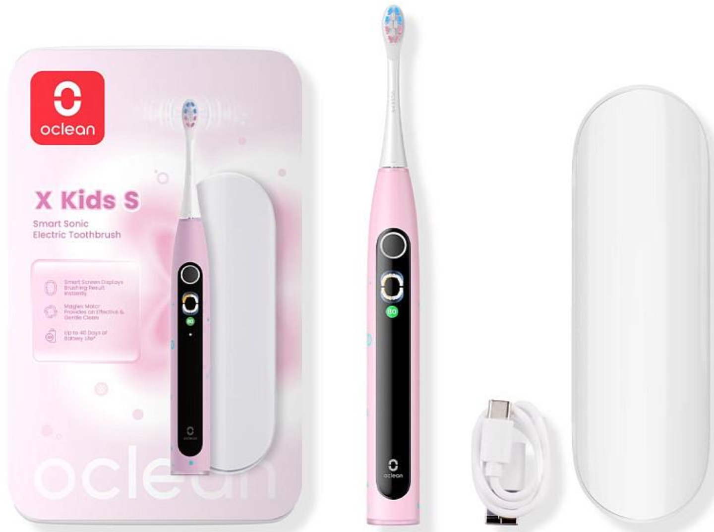 Зубная щетка электрическая Oclean X Kids Set Pink (6970810557220) - Фото 1