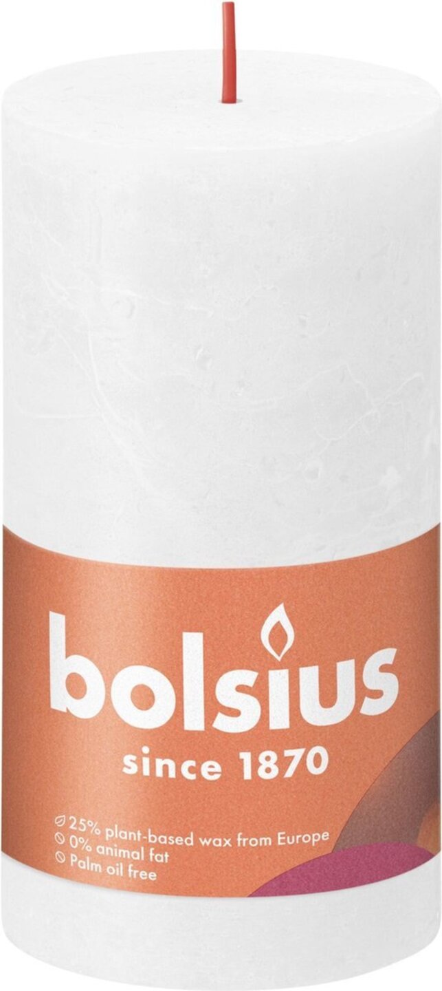 Свічка декоративна Bolsius SHINE 130/68 біла (790302) - Фото 1