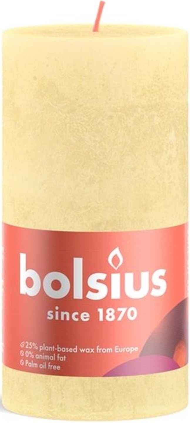 Свічка декоративна Bolsius SHINE 130/68 світло-жовта (790314) - Фото 1