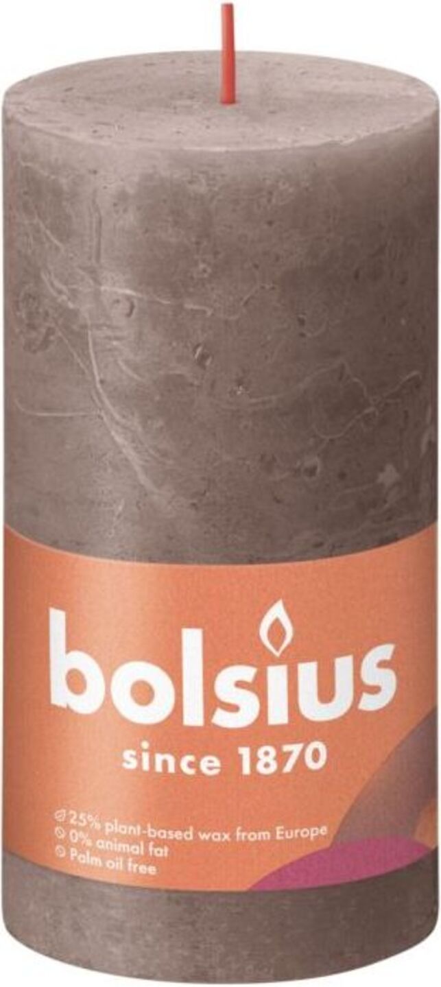 Свічка декоративна Bolsius SHINE 130/68 сіра (790324) - Фото 1