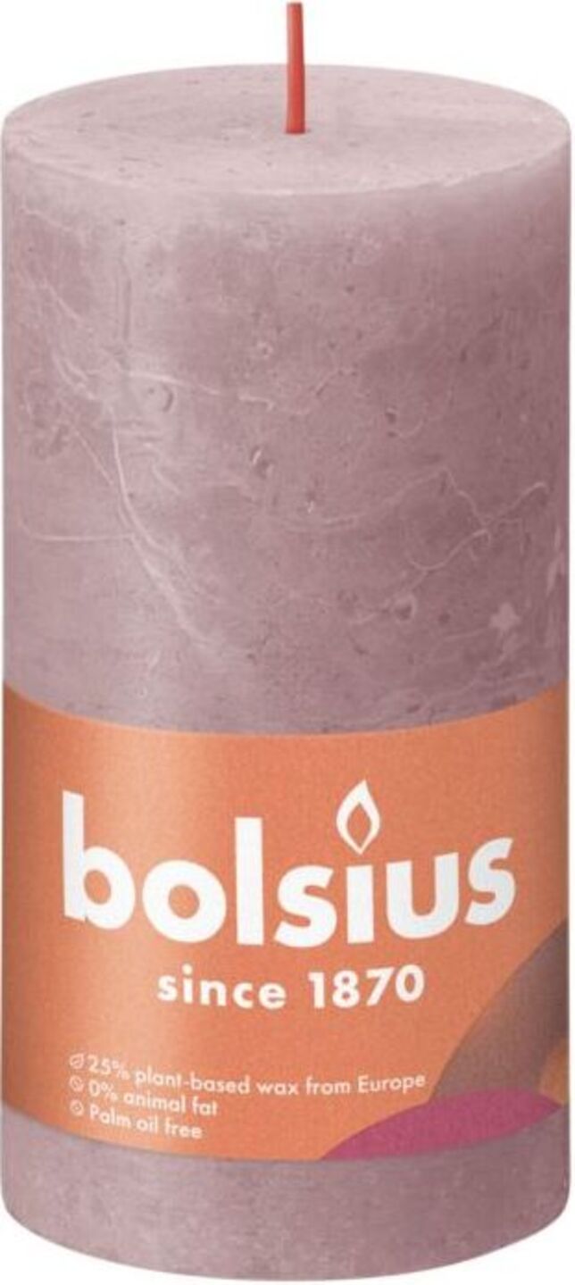 Свічка декоративна Bolsius SHINE 130/68 рожева (790339) - Фото 1