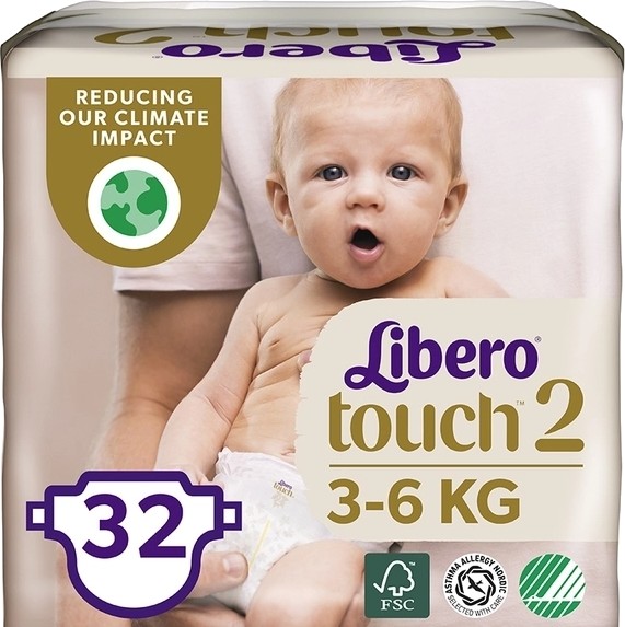 Купить Одноразовые подгузники Libero Touch 2 (3-6 кг), 32 шт. (7978) - Фото 1 Одноразовые подгузники Libero Touch 2 (3-6 кг), 32 шт. (7978) - Фото 1