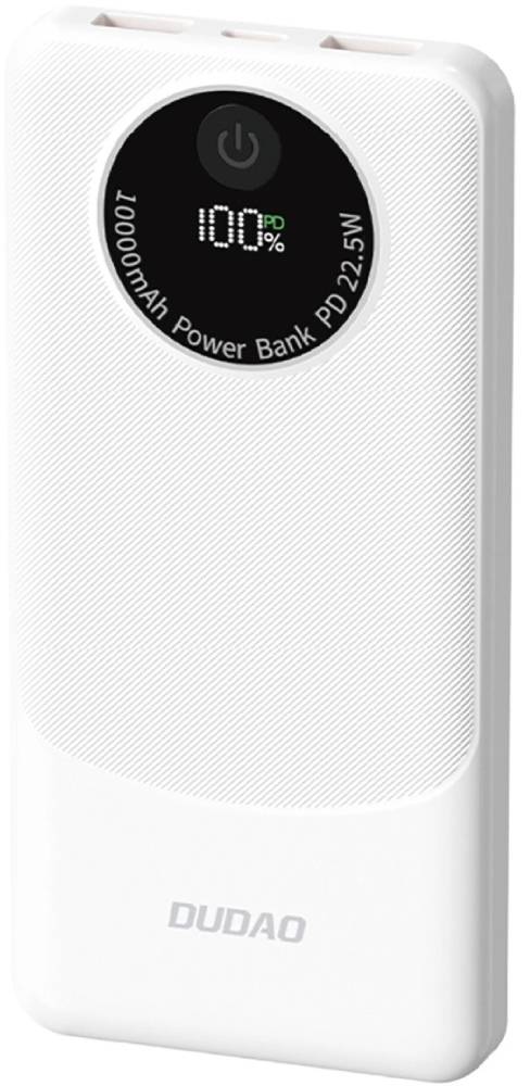 Батарея мобільна Dudao 10000mAh K12 22,5W PD,QC 2xUSB-A,USB-C In/Out White (6976625333875) - Фото 1