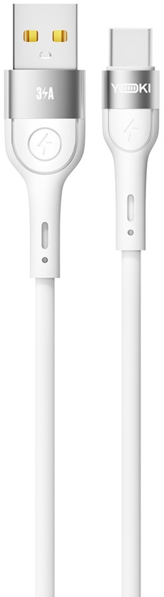 Кабель синхронизации данных YOKI EXTRA Type-C 3A 0.25m White (YK-EX11) - Фото 1