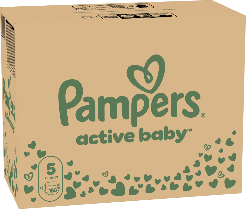 Одноразовые подгузники Pampers Active Baby Размер 5 (11-16 кг), 150 шт. (80750407) - Фото 1