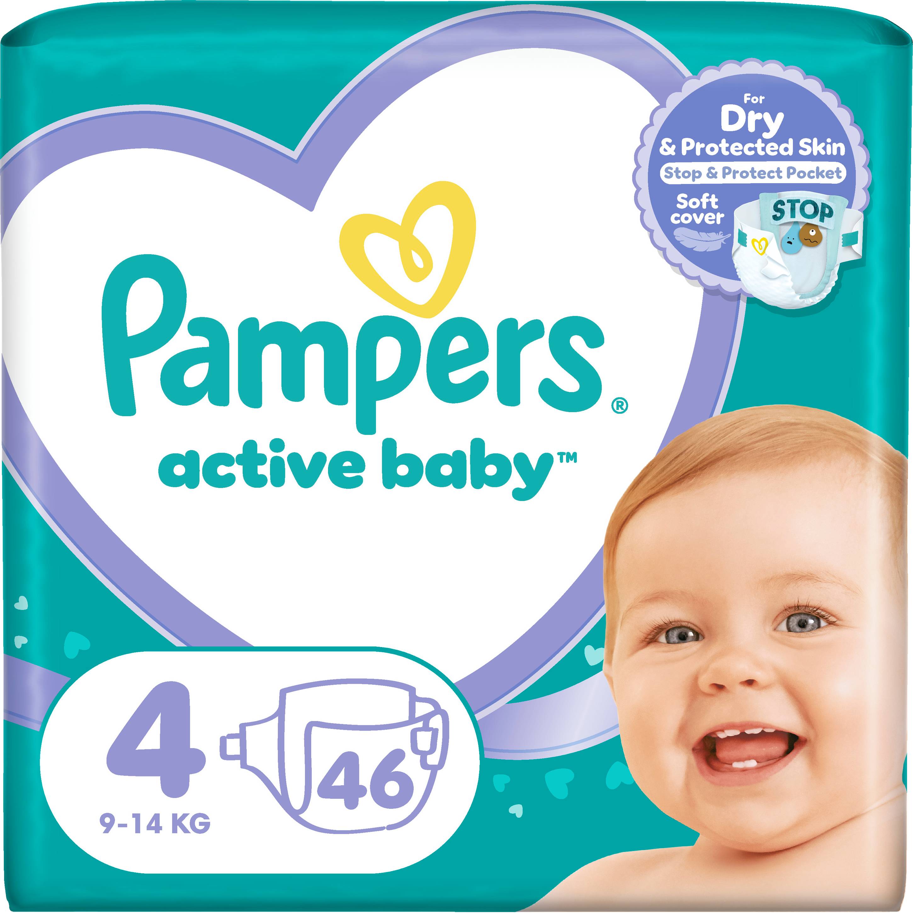 Одноразовые подгузники Pampers Active Baby Размер 4 (9-14 кг), 46 шт. (80842824) - Фото 1