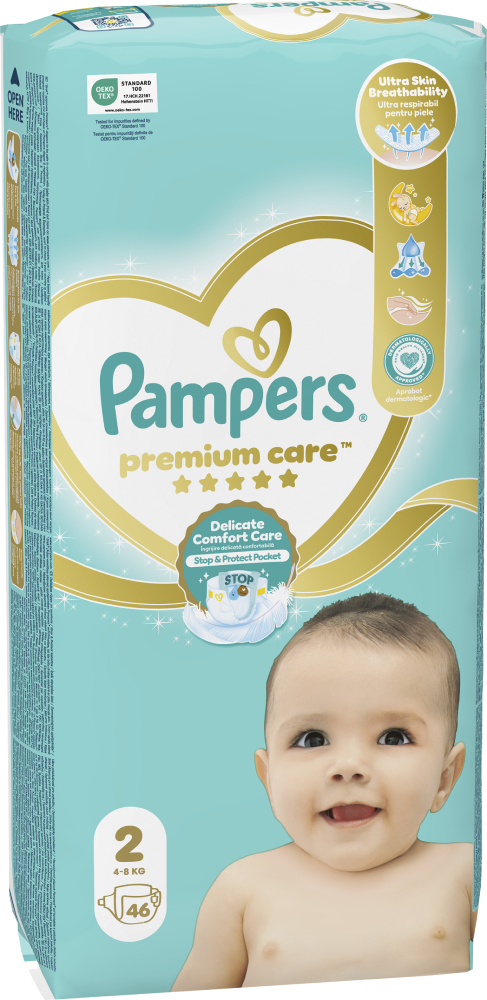Одноразовые подгузники Pampers Premium Care Размер 2 (4-8 кг), 46 шт. (81784161) - Фото 1