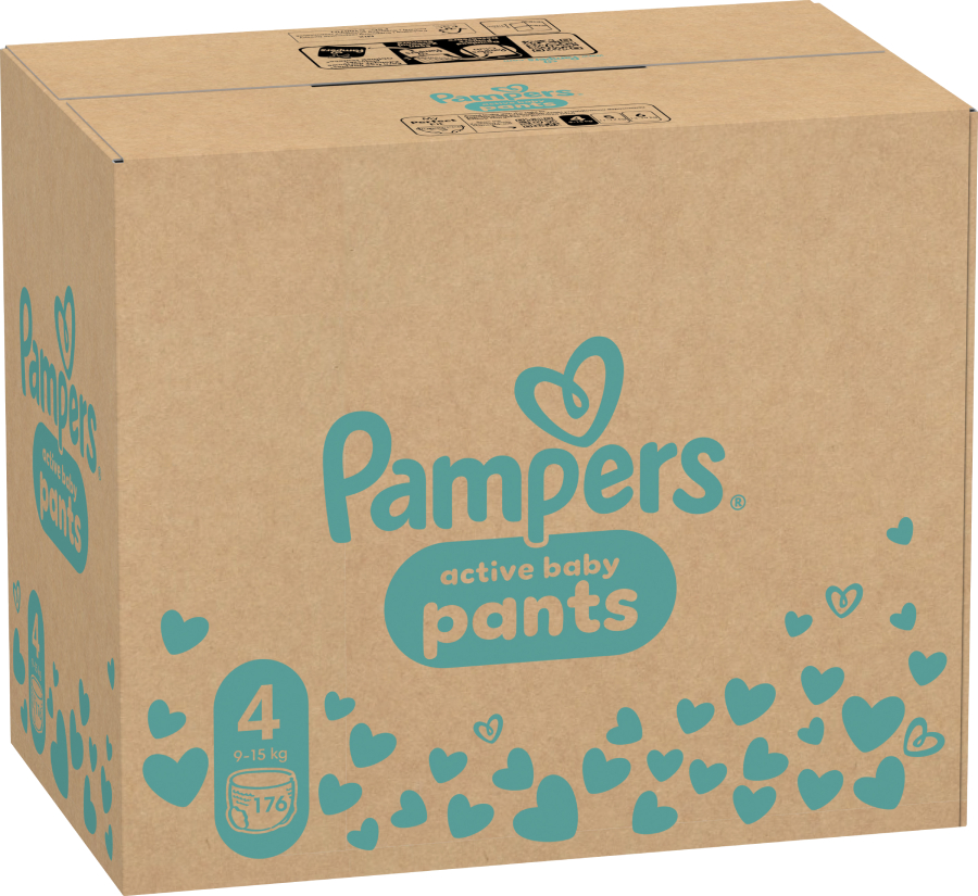 Одноразовые подгузники-трусики Pampers Active Baby Размер 4 (9-15 кг), 176 шт. (80751228) - Фото 1