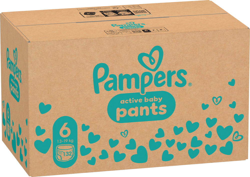 Одноразовые подгузники-трусики Pampers Active Baby Размер 6 (13-19 кг), 132 шт. (80751225) - Фото 1