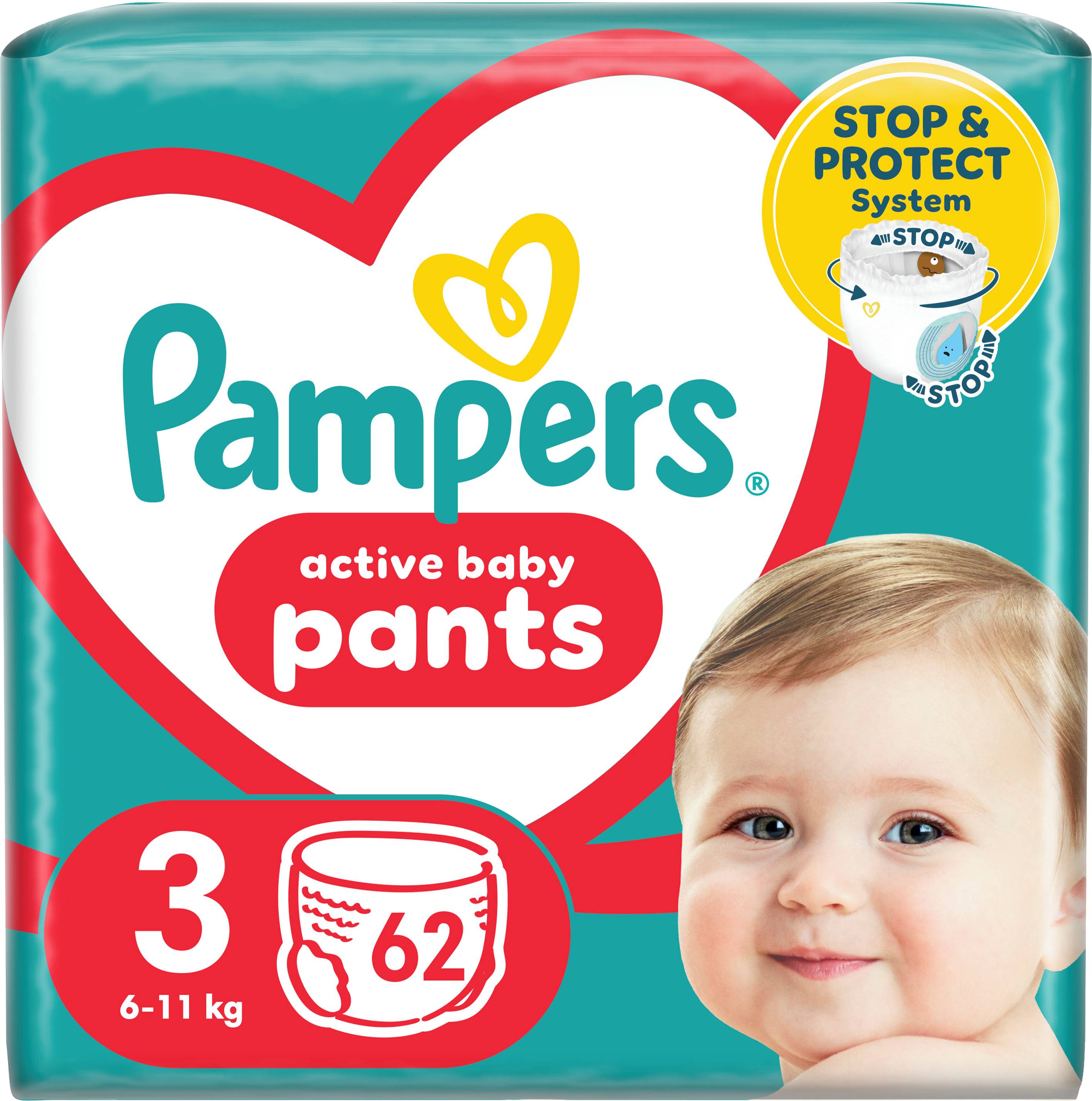 Одноразовые подгузники-трусики Pampers Active Baby Pants Размер 3 (6-11 кг) 62 шт. (80815116) - Фото 1