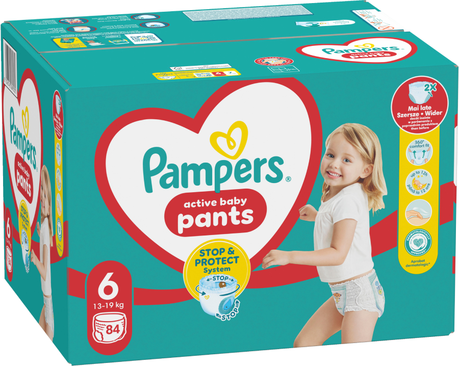 Одноразовые подгузники-трусики Pampers Active Baby Размер 6 (13-19 кг), 84 шт. (80751229) - Фото 1