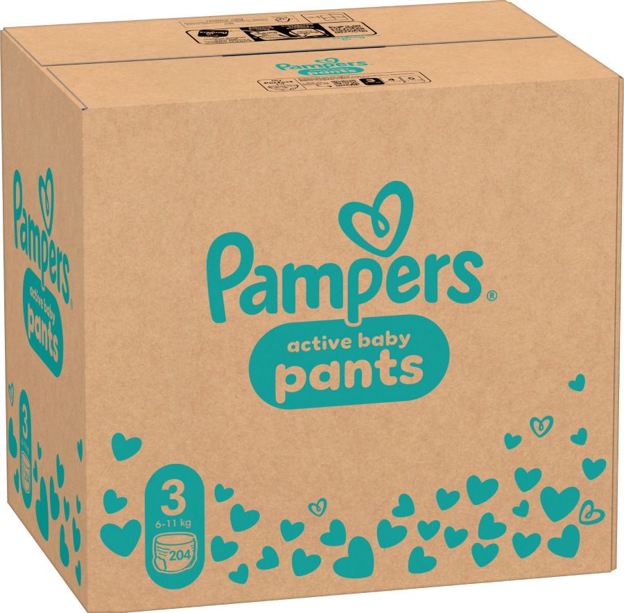 Одноразовые подгузники-трусики Pampers Active Baby Размер 3 (6-11 кг), 204 шт. (80751224) - Фото 1