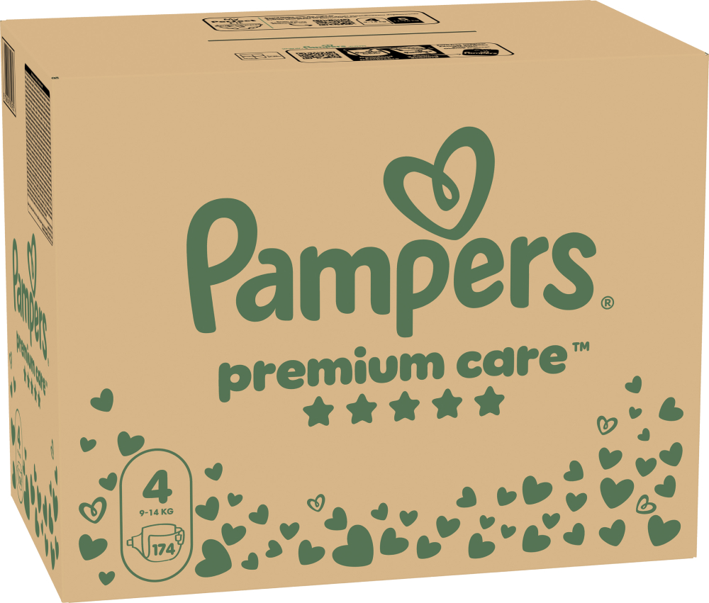 Одноразовые подгузники Pampers Premium Care Размер 4 (9-14 кг), 174 шт. (80789145) - Фото 1