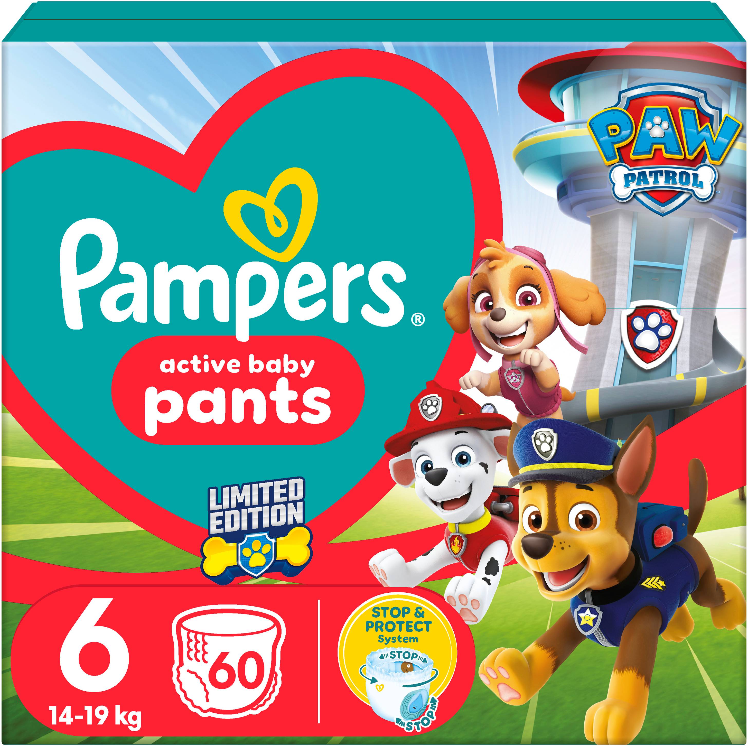 Одноразовые подгузники-трусики Pampers Active Baby Pants "Щенячий патруль" Размер 6 (14-19 кг), 60 шт. (80820385) - Фото 1