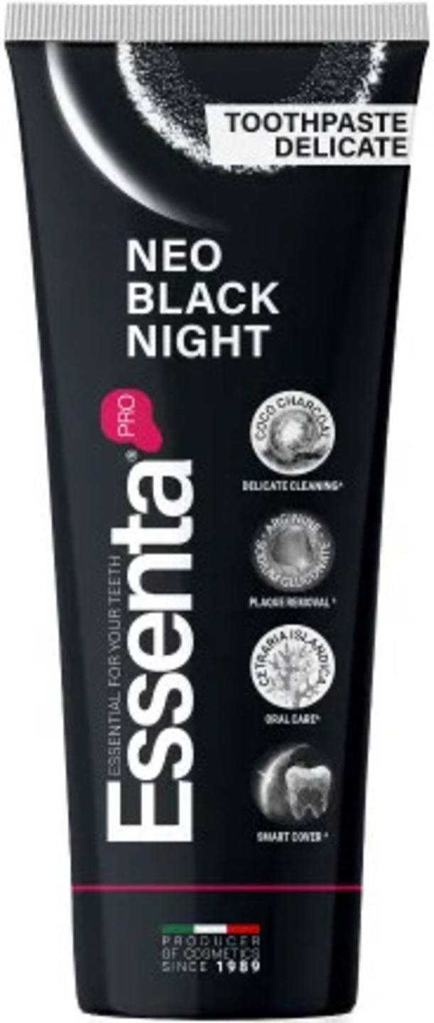 Зубная паста Essenta Pro Neo Black Night 75 мл (8031447500107) - Фото 1