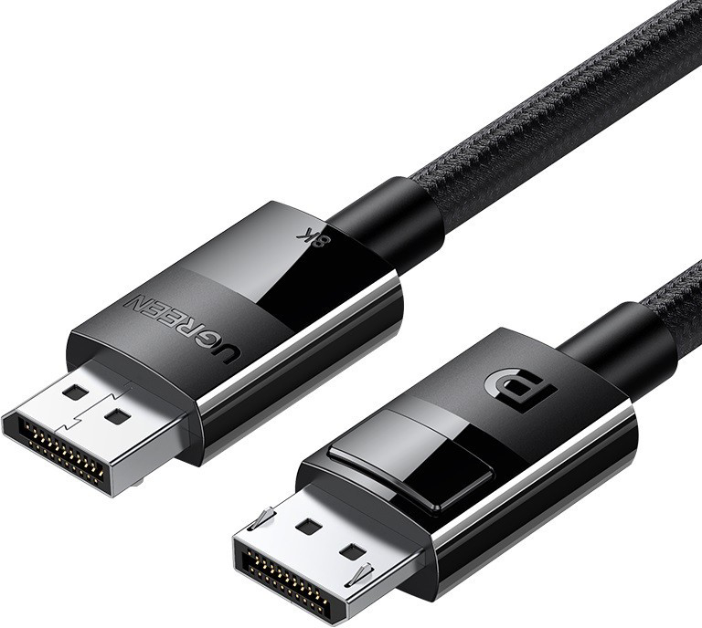 Кабель UGREEN DP114 DP 1.4 Male to Male Plastic Case Braided Cable 5m Black (80394) - Фото 1