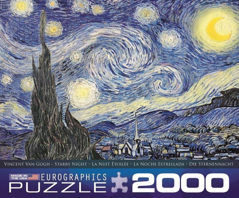 Пазли картонні (8 +) EuroGraphics Зоряна ніч Вінсент Ван Гог 2000 ел. (8220-1204) - Фото 1