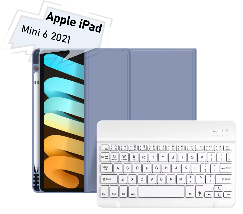 Чехол для планшета BeCover с беспроводной клавиатурой for Apple iPad Mini 6 2021 Purple (712991) - Фото 1