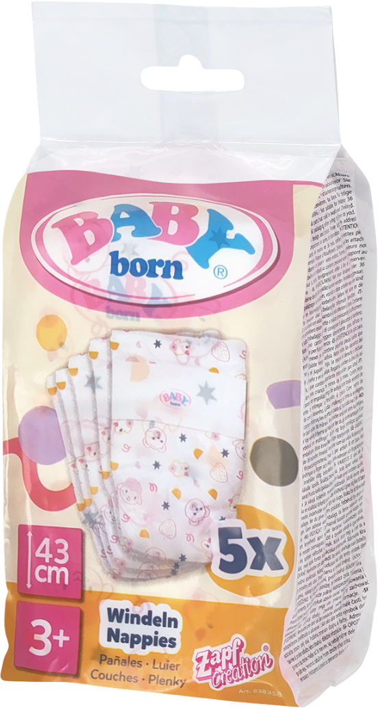 Одяг та аксесуари для ляльки Baby Born підгузки 5 шт. (838358) - Фото 1