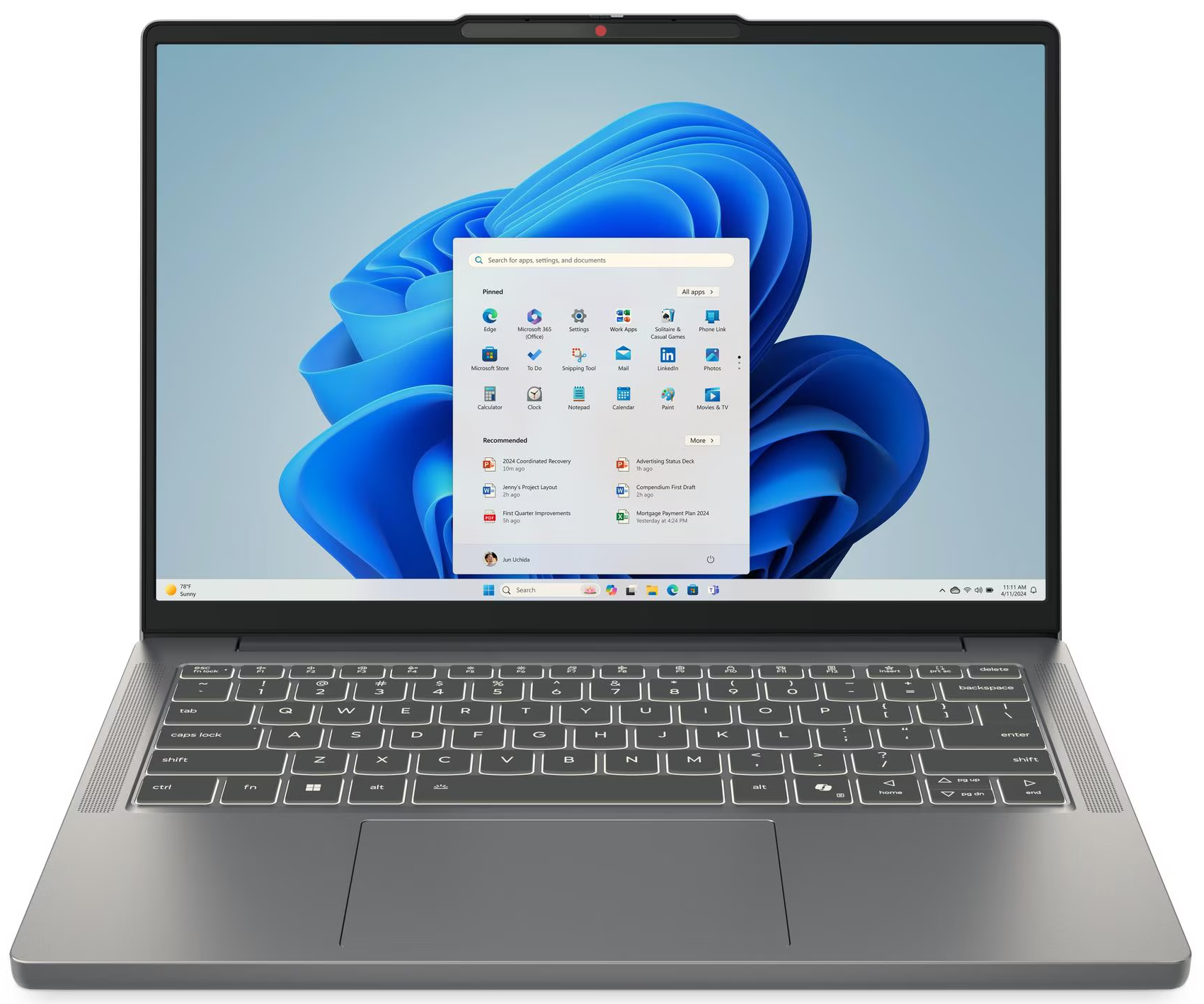 Ноутбук Lenovo IdeaPad Slim 3 14IRH10 (83K000AMRA) Luna Grey - Фото 1