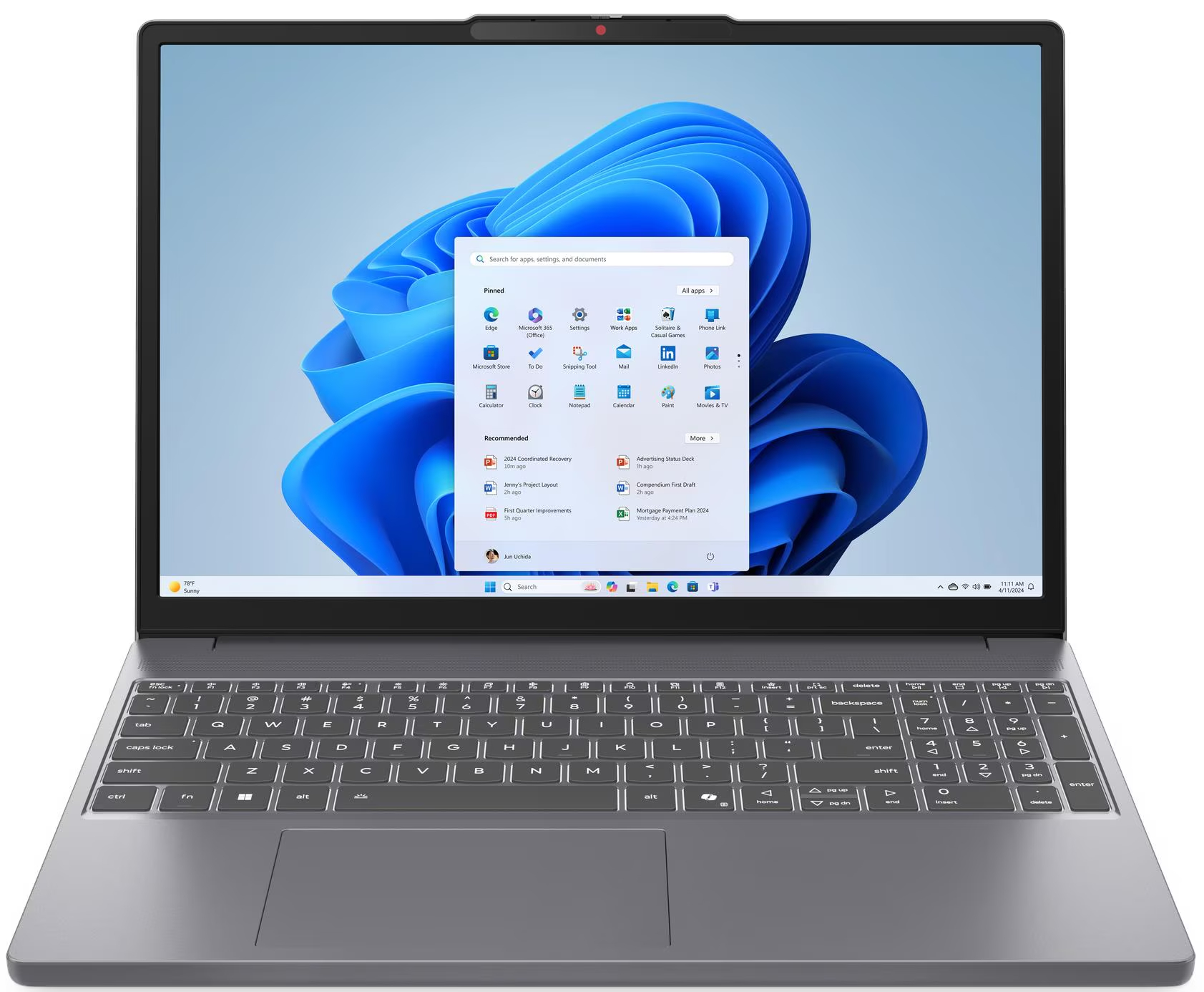 Ноутбук Lenovo IdeaPad Slim 3 15IRH10 (83K100QSRA) Luna Grey - Фото 1