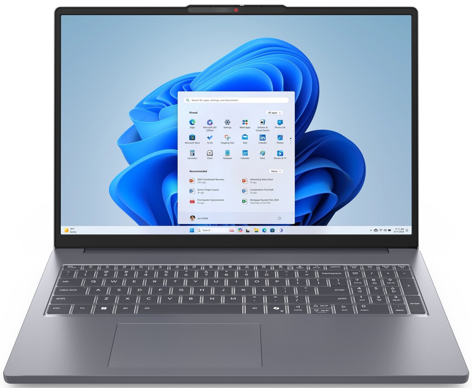 Ноутбук Lenovo IdeaPad Slim 3-16ARP10 (83K8005GRA) Luna Grey - Фото 1