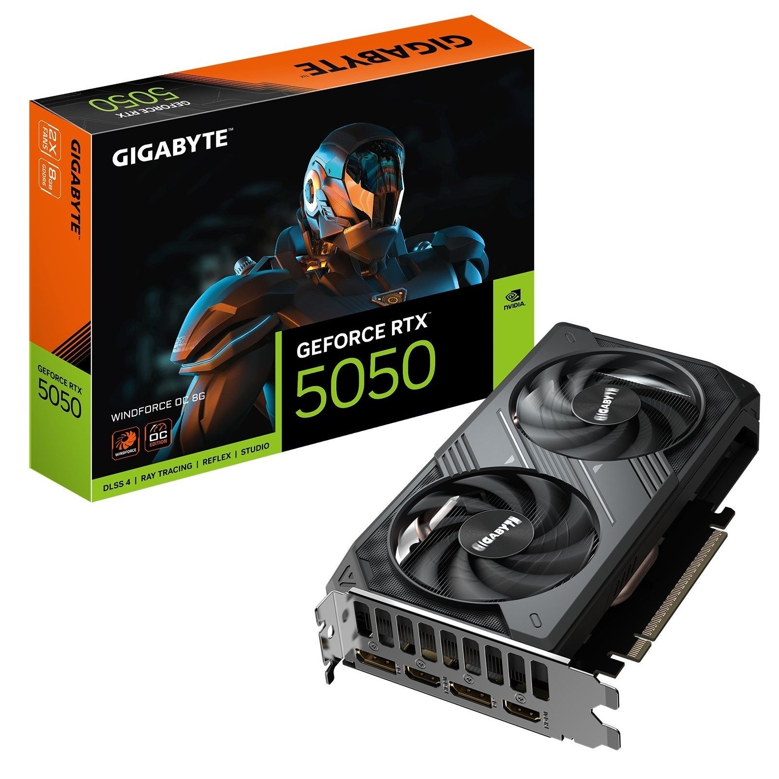 Відеокарта Gigabyte GF RTX 5050 8GB GDDR6 WindForce OC (GV-N5050WF2OC-8GD) - Фото 1
