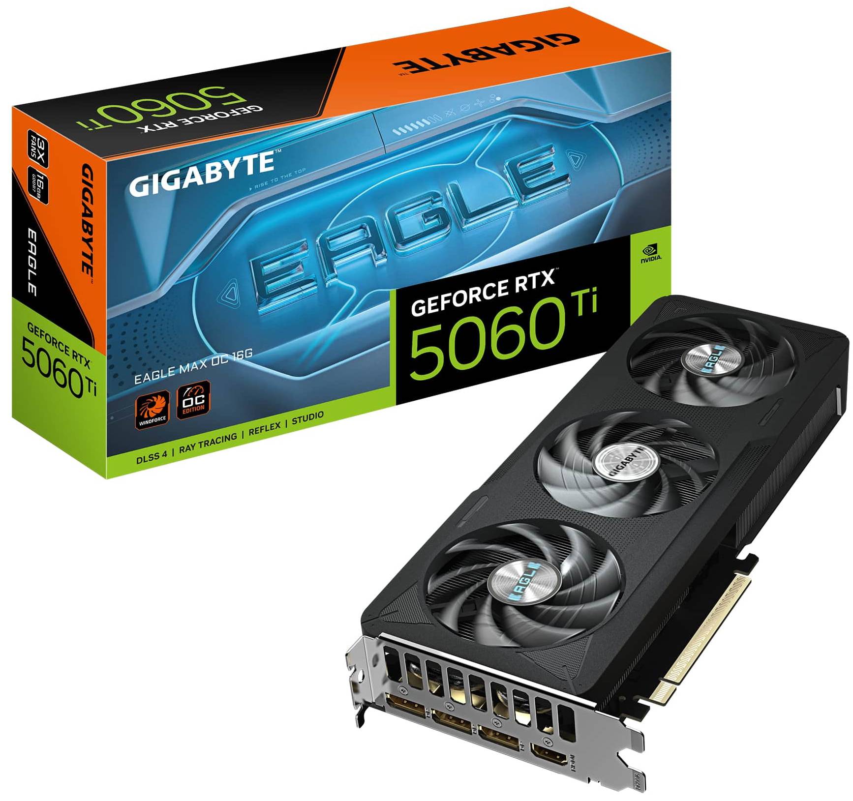 Відеокарта Gigabyte GF RTX 5060 Ti 16GB GDDR7 Eagle Max OC (GV-N506TEAGLEMAX OC-16GD) - Фото 1
