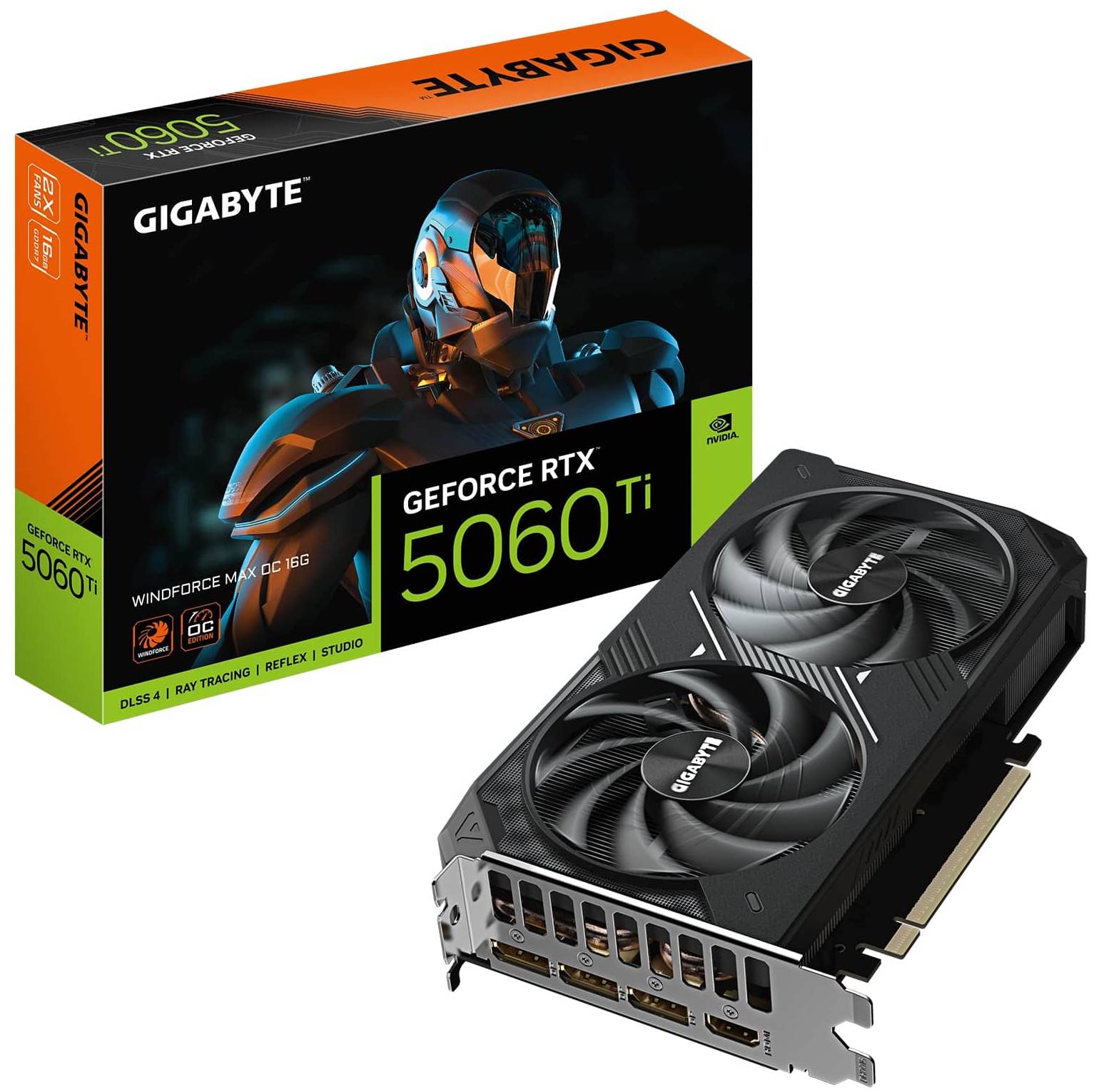 Видеокарта Gigabyte GF RTX 5060 Ti 16GB GDDR7 Windforce Max OC (GV-N506TWF2MAX OC-16GD) - Фото 1