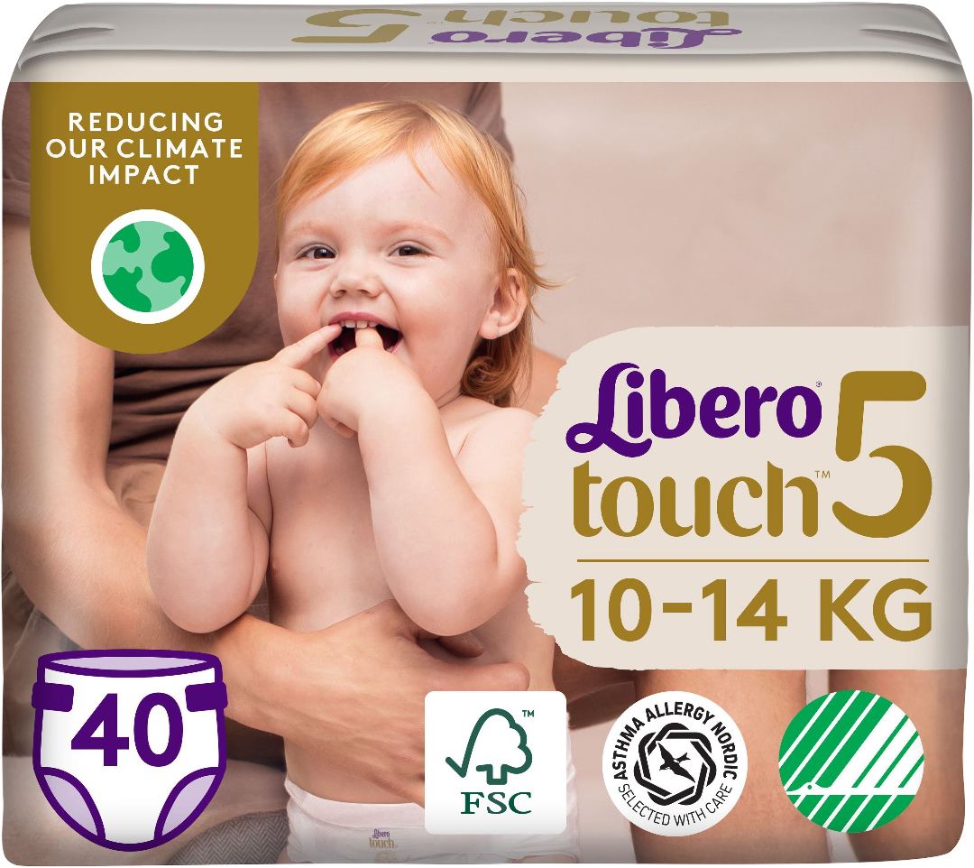 Одноразовые подгузники Libero Touch 5 10-14 кг 40 шт. (7322541750231) - Фото 1