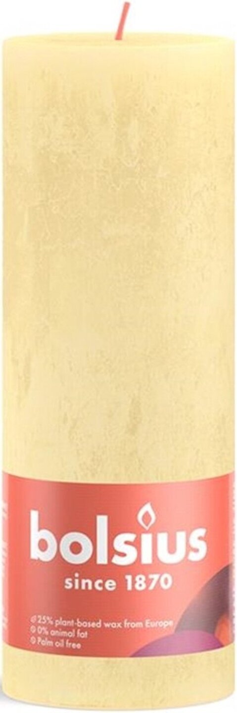 Свічка декоративна Bolsius SHINE 190/68 світло-жовта (850314) - Фото 1
